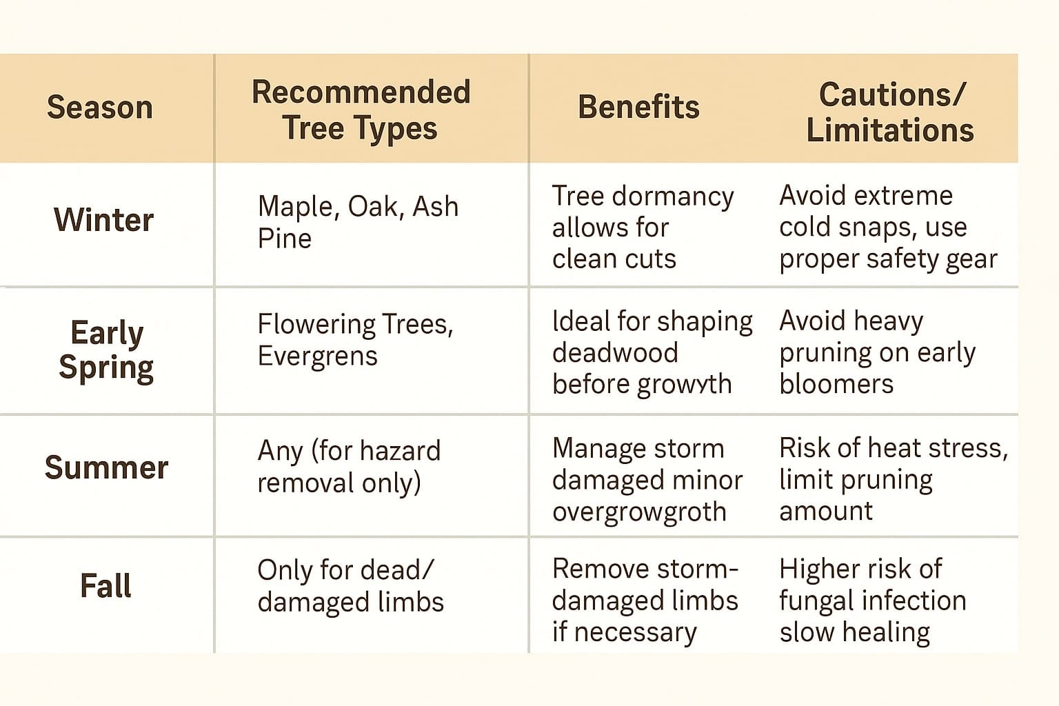 Tree Trimming Seasonal Guide for Kalamazoo MI