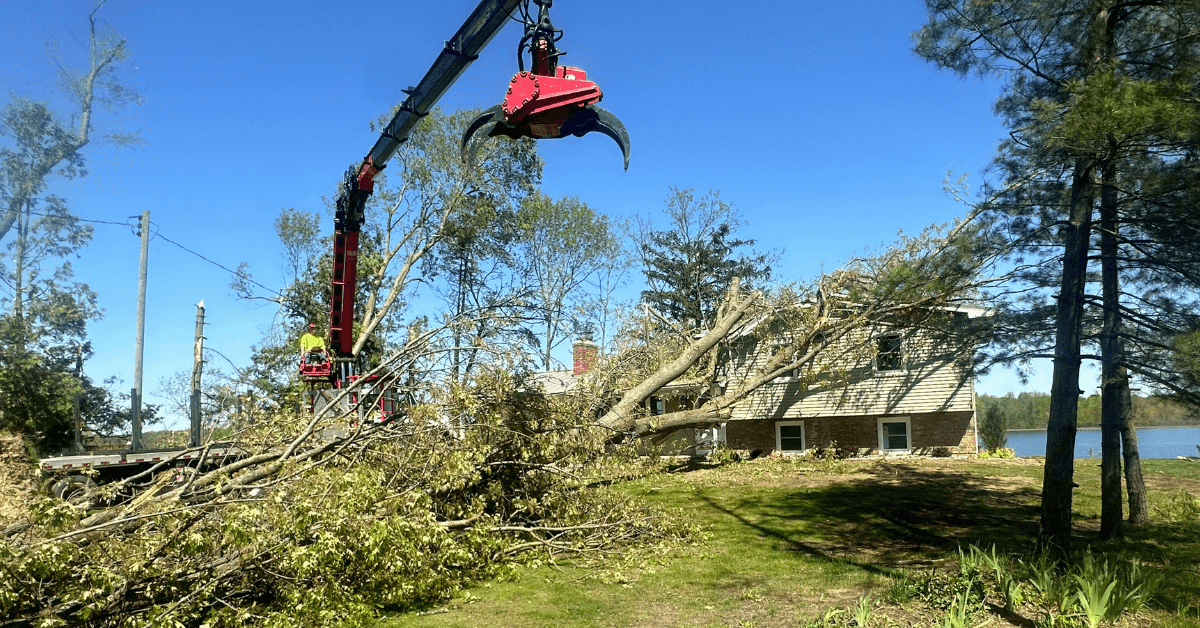 Emergency crew providing storm cleanup and tree removal in Battle Creek, MI